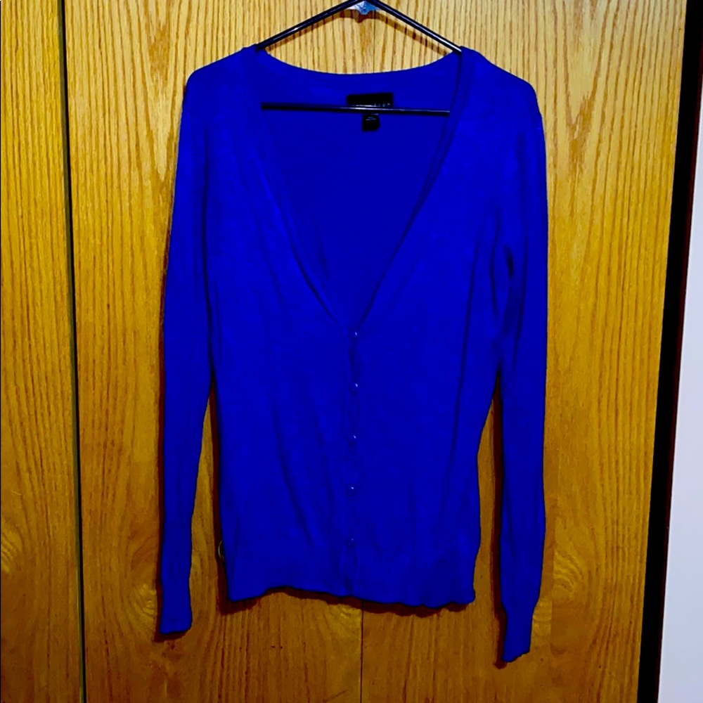 Attention Blue V-Neck Sweater